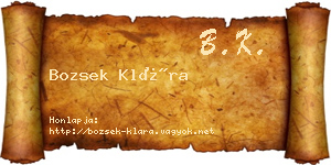 Bozsek Klára névjegykártya