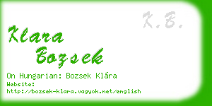 klara bozsek business card